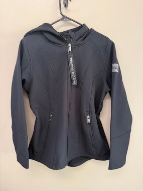 BEBE SPORT Black full Zip hooded Jacket SzM NWOT